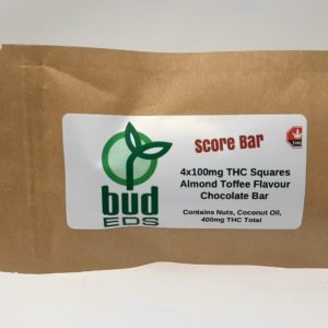 Bud Eds THC Score Bar - Almond Toffee Flavour - 4x100mg